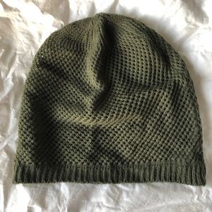 BDG Crochet Stitch Slouchy Beanie - Olive